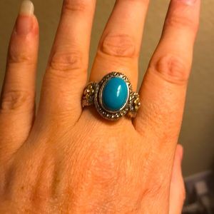 Barbara Bixby Turquoise Sterling/18K Ring
